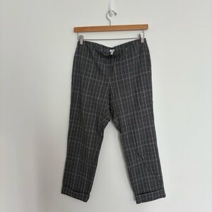 J Jill Womens Size 8 Pants Charcoal Gray Checkered Chinos Office Career Stretchy